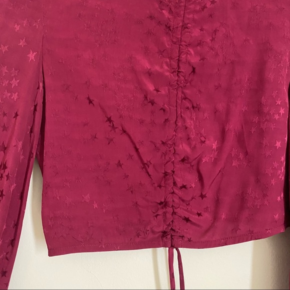 STAUD maroon mars jacquard ruched crop top NWT - Picture 8 of 12